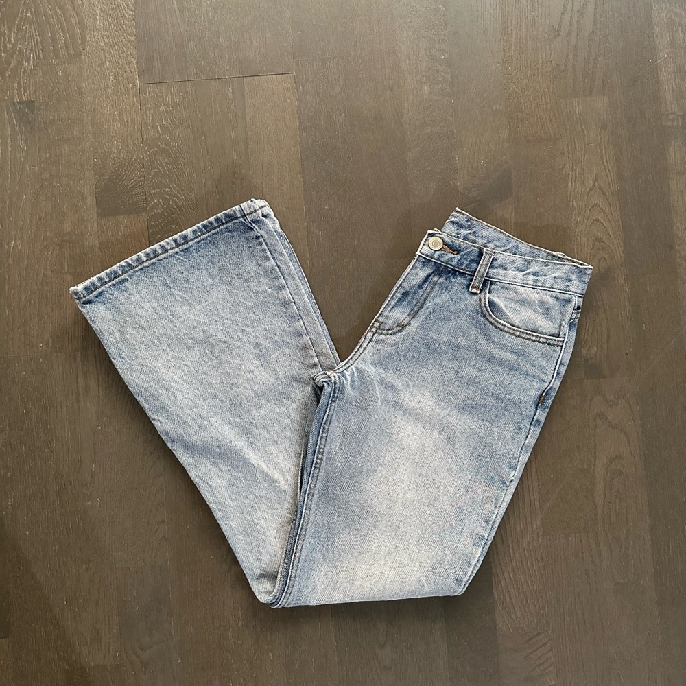 Brandy Melville light blue Brielle 90s flared low rise jeans
